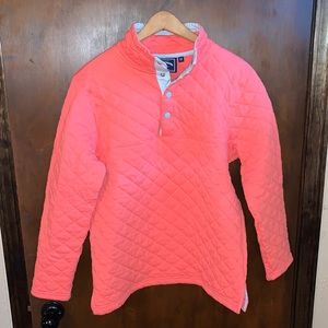 Lauren James coral quilted pullover jacket